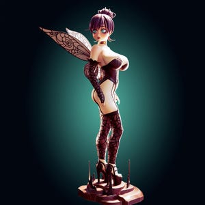 Goth Fairy Girl Model Kit | 3D Resin Print Figurine |  Officer Rhu