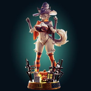 Wolf Girl Model Kit | 3D Resin Print Figurine | Designed by Officer Rhu
