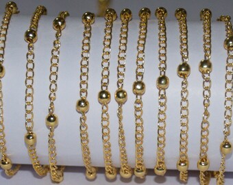 Gold überzogene Rolle Kette Halskette Kette Schmuck machen Lieferungen Armband Kette Groß Schmuckzubehör DIY Kette