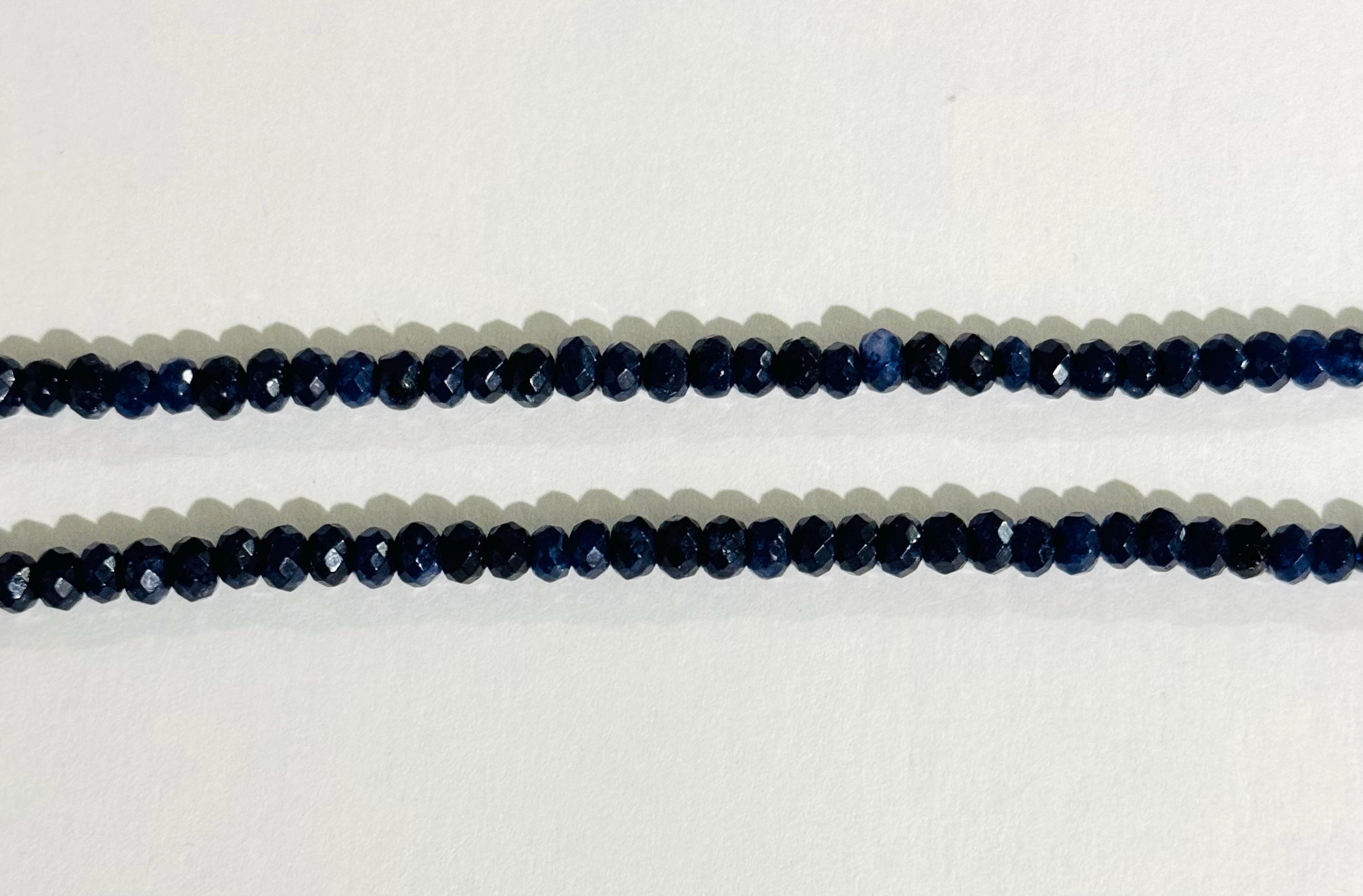 のの 4mm Blue Sapphire Jade Beads Strand, Natural Gemstone Faceted
