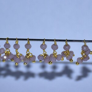 Gold Plated Lovely 1+3 Lavender Faceted Wire wrapped Beads, Wire Wrapped Beads, Earring Charm, Necklace Charm, Jewelry Making Charm Fending