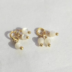 3mm White Opal Beads, Set of 3 Wire Wrapped Smooth Round Charms, Jewelry Connectors, Craft Supplies for DIY Jewelry, Handmade Jewelry Making image 2