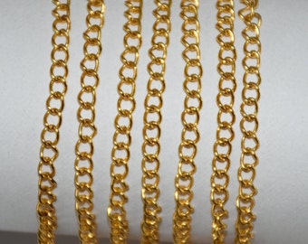 Chaîne Remplie Or 6,5 Pieds (2 M) - 2 Rouleaux, Acier Inoxydable, Pour Bijoux DIY Bracelet/collier