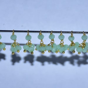 1+3 Amazonit fasetterade trådlindade pärlor, trådlindade pärlor, örhängesberlock, halsbandsberlock, ädelstenspärlor, smyckestillverkningsberlock