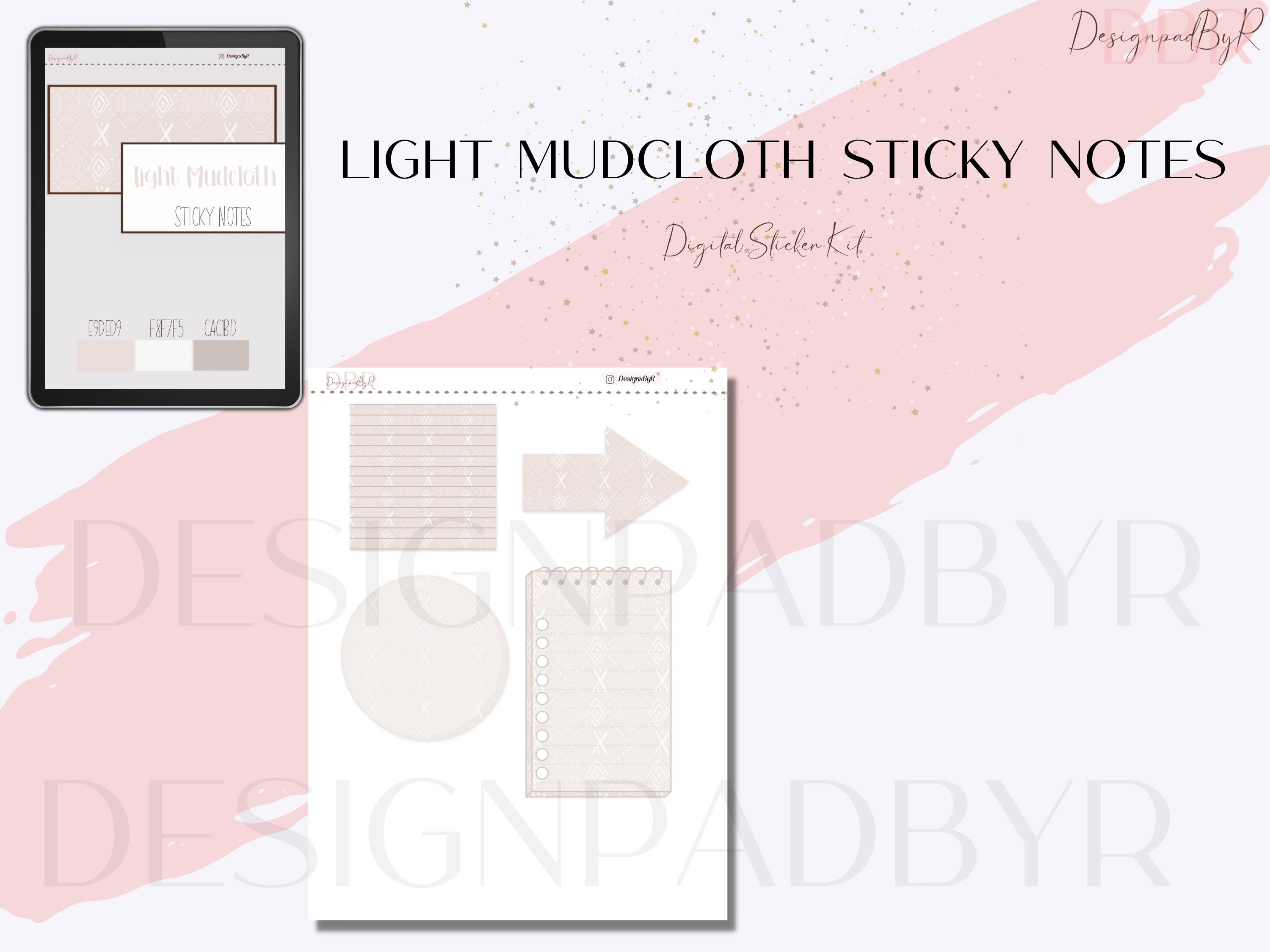 Digital Sticky Note, Digital Planner Sticker Kit, Pre Cropped PNG ...