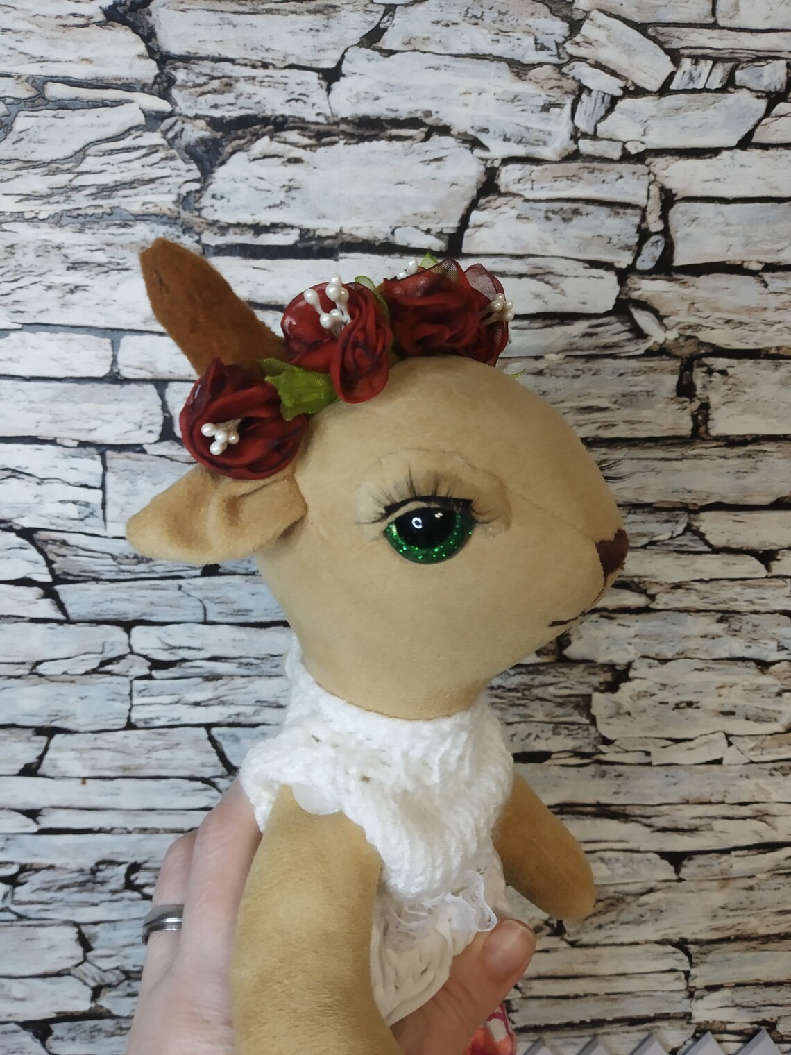 Cute baby deer stuffed toy doll with a set of clothes in a Etsy