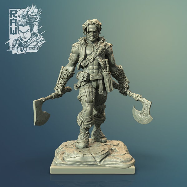 Lucano the Lycan Pathfinder, 3D Printed Mini (STL by Ronin Arts Workshop)