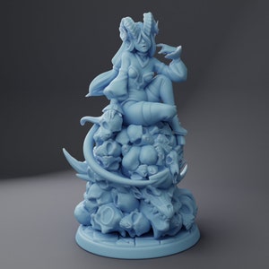 Bone Devil Necromancer, 3D Printed Mini (STL by Twin Goddess Miniatures)