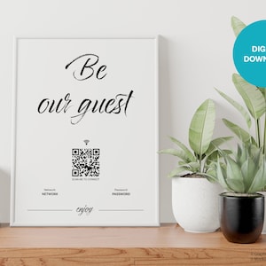 Personalised Wifi Sign With QR Code Ready To Print - Perfect For Your Rental Property, AirBnb - It Comes Ready To Print