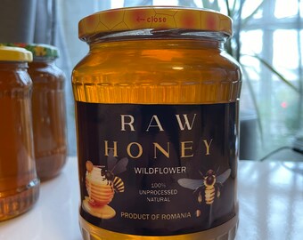 Raw Wildflower Honey - Pure 100% natural, unprocessed, no sugar added