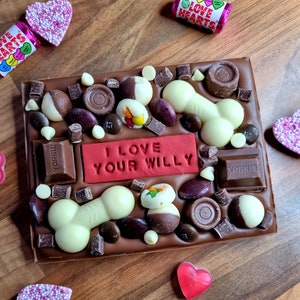 I love your Willy chocolate slab, Chocolate gift, Funny gift, rude gift, Chocolate, Chocolate gift ideas, rude gift ideas
