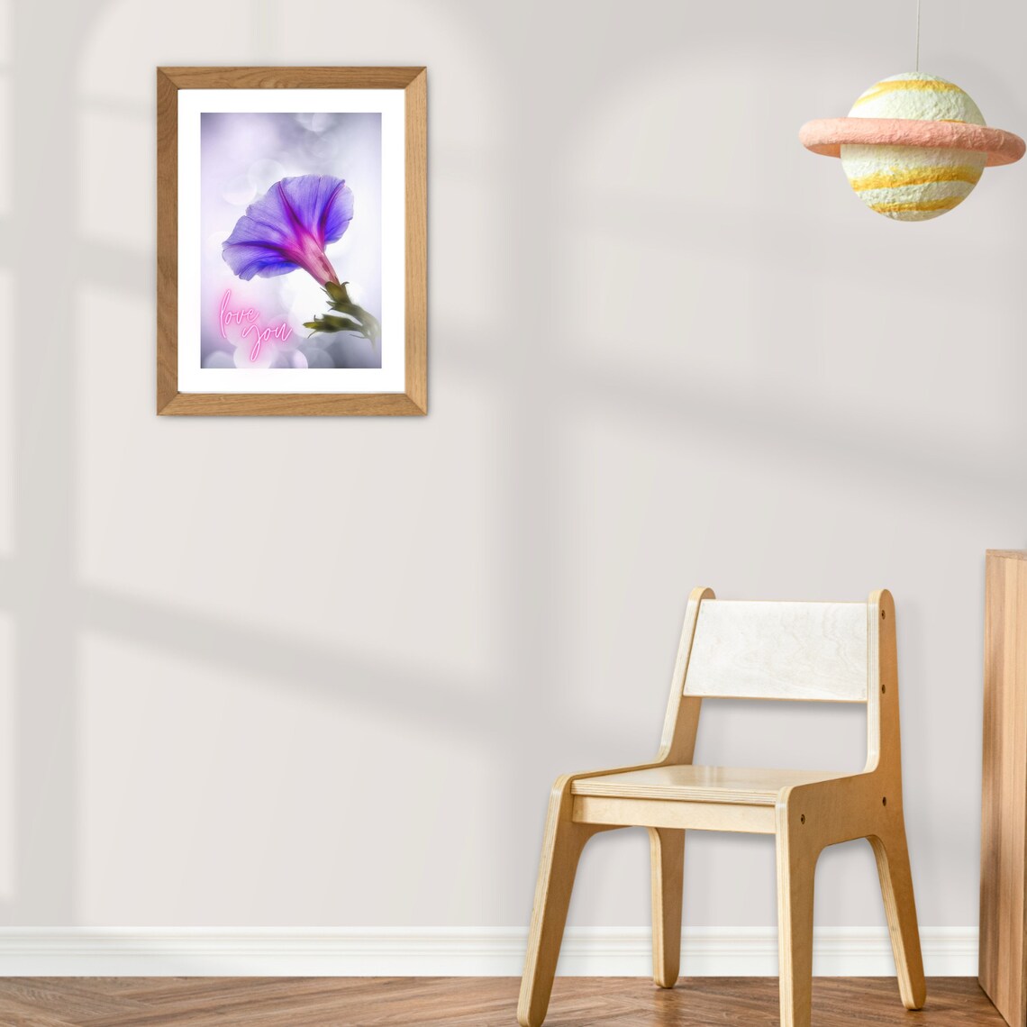 Birth Flower Wall Art Flower of September Minimalist Wall Etsy