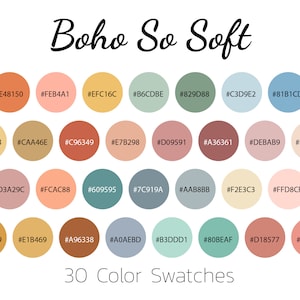 Boho-so-soft, Color Swatches, Color Palette, iPad Color Palette - Etsy