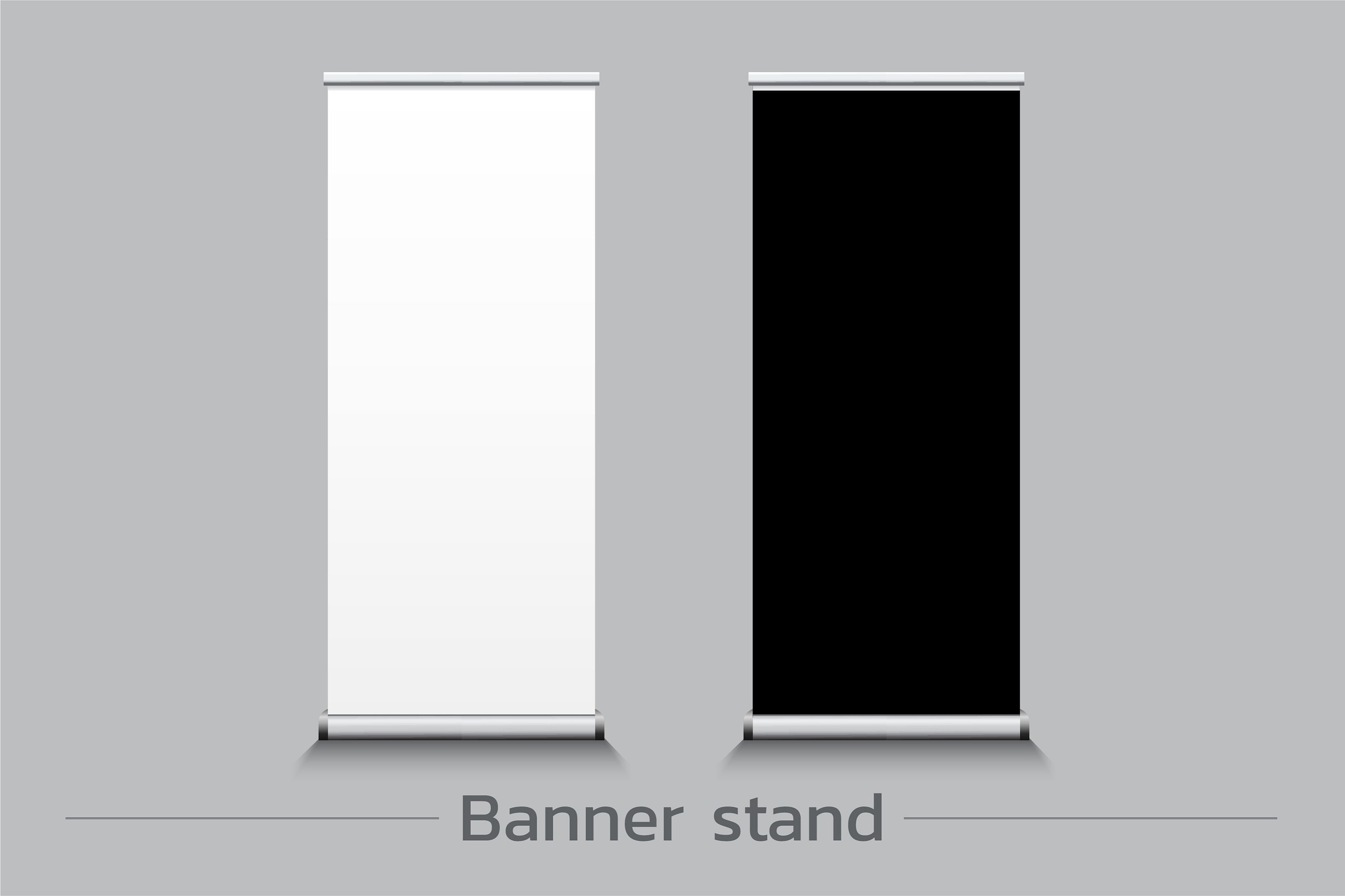 Rollup Banners Stand. Blank Template Mockups. Exhibition Stand Rollup Banners, Banner Template
