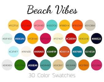 Beach Vibes, Color Swatches, Color Palette, iPad Color Palette