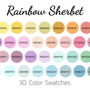 Rainbow Sherbet, Color Swatches, Color Palette, iPad