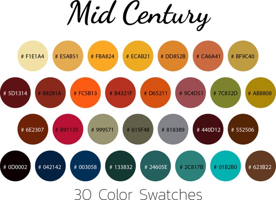 Mid Century, Color Swatches, Color Palette, iPad -  Norway
