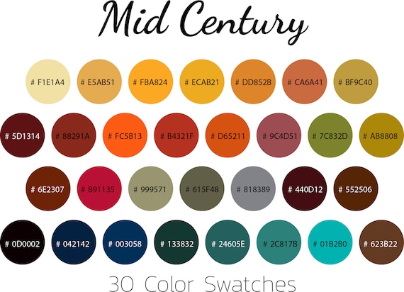 Mid Century, Color Swatches, Color Palette, iPad -  Norway