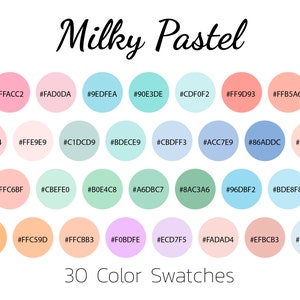 Milky Pastel, Color Swatches, Color Palette, iPAD