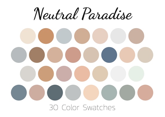 Neutral Paradise, Color Swatches, Color Palette, iPAD