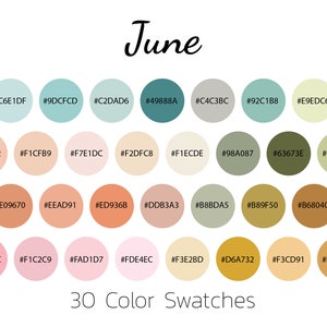 June, Color Swatches, Color Palette, iPAD