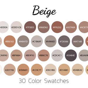 Beige, Color Swatches, Color Palette, iPad Color Palette