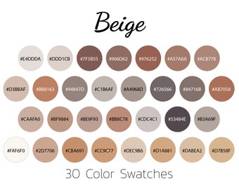 Beige Color Swatches Color Palette iPad Color Palette Etsy Sweden