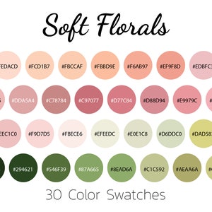 Soft Florals, Color Swatches, Color Palette, iPad
