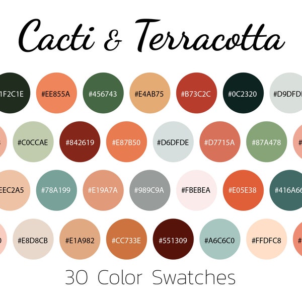 Cacti Terracotta, Color Swatches, Color Palette, iPad