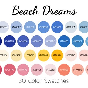 Beach Dreams, Color Swatches, Color Palette, iPad Color Palette