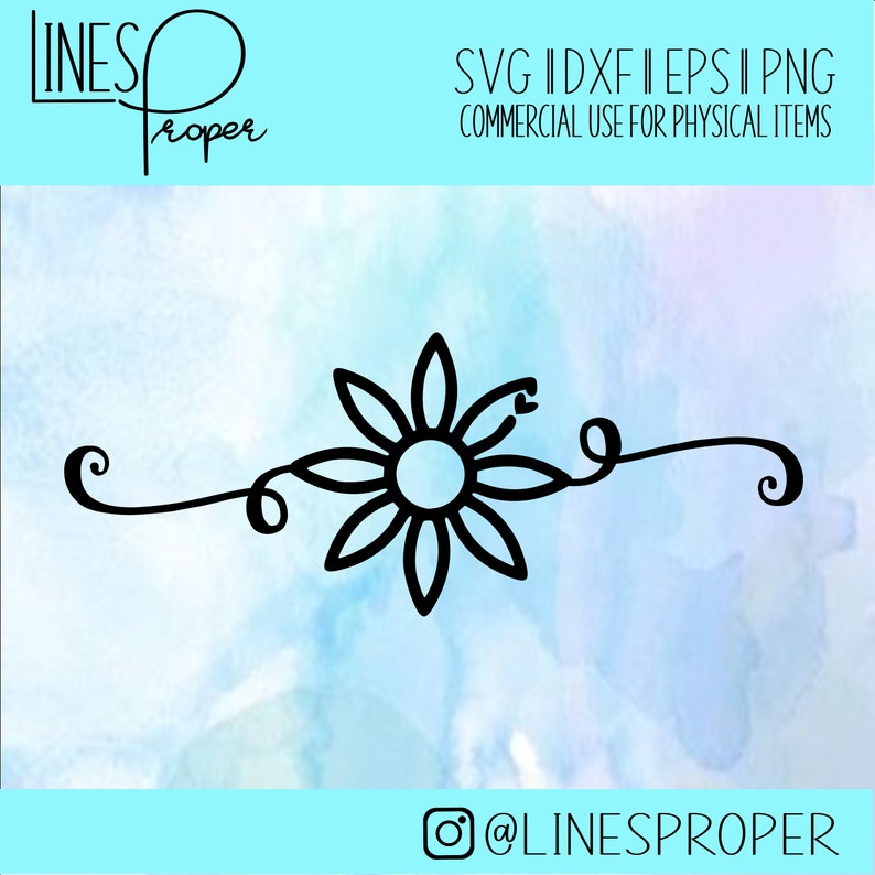 Cricut Sunflower Decal Flower Flourish SVG Summer Doodle Spring clipart Swirl Daisy Cutfile silhouette Love