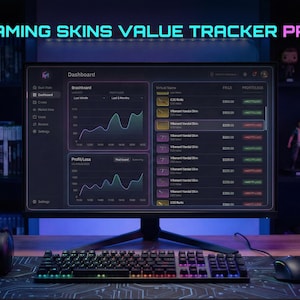 Värdespårning för spelskinn | CS2, Valorant Portfolio Tool (digitalt)