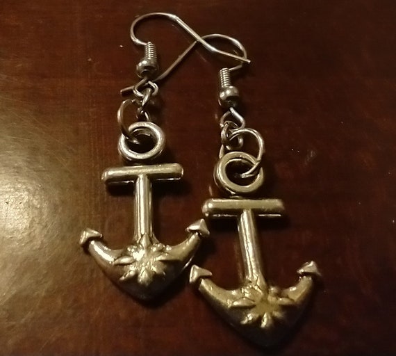 Anchor Earrings Etsy
