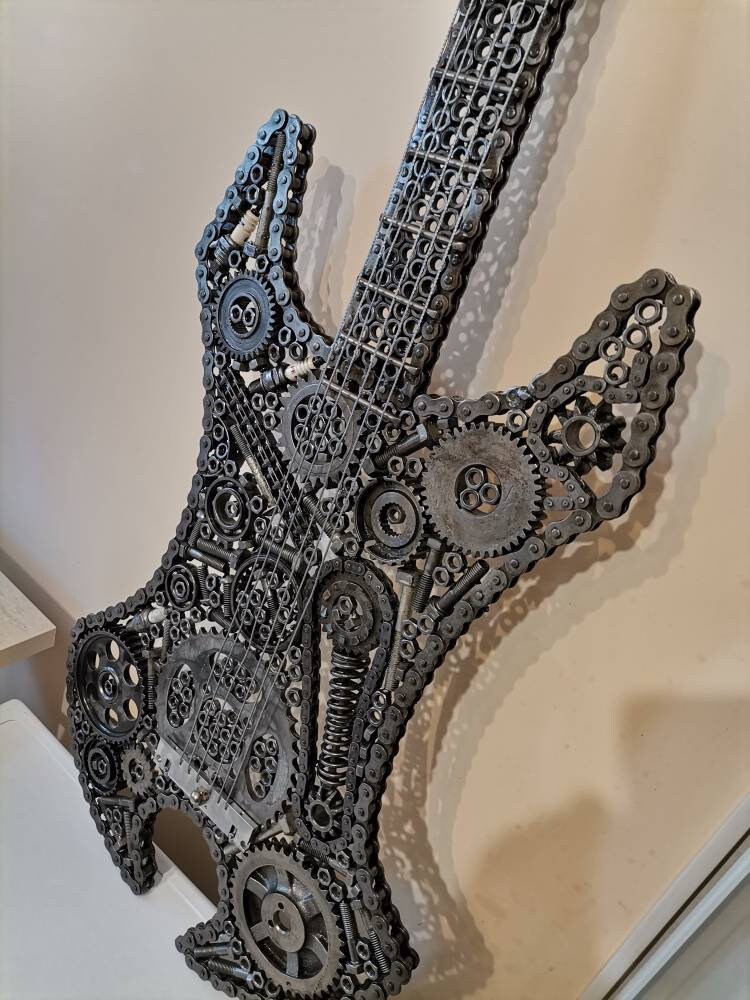 Decorative Guitar Handmade With Scrap Metal Car Parts Nuts - Etsy
