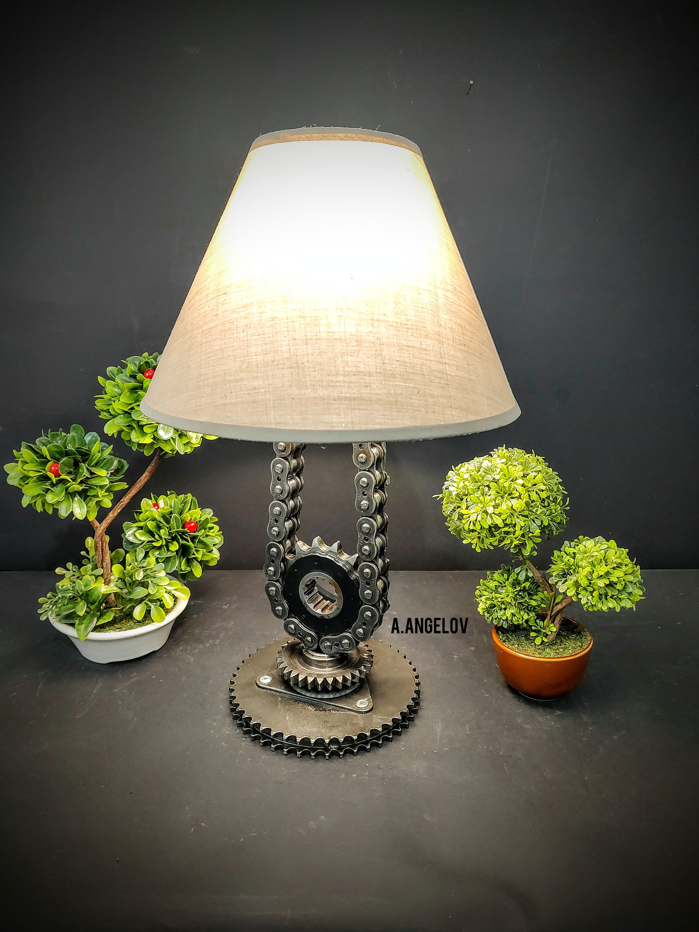 Night Lamp Made of Moto Parts Art Metal Handmade - Etsy
