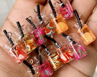 Tea Charms, Fruit Tea Charm, Refreshers, 10x28mm | Ships Immediately from USA!