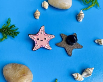 Starfish Enamel Pins | Cute Marine Animal Pins | Starfish badge | Cartoon pin | Pink | Gift for him or her