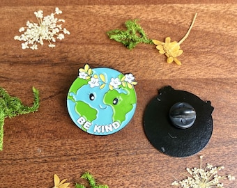 Be Kind Earth Enamel Pin | Positivity Badge
