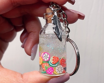 Fruit Salad Charm Bottle (Necklace and Key chain)