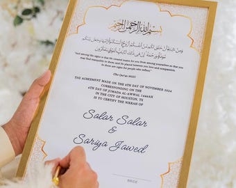 Nikkah Certificate | Premium A4 Islamic Wedding Contract | Nikkanama | Muslim Marriage Certificate