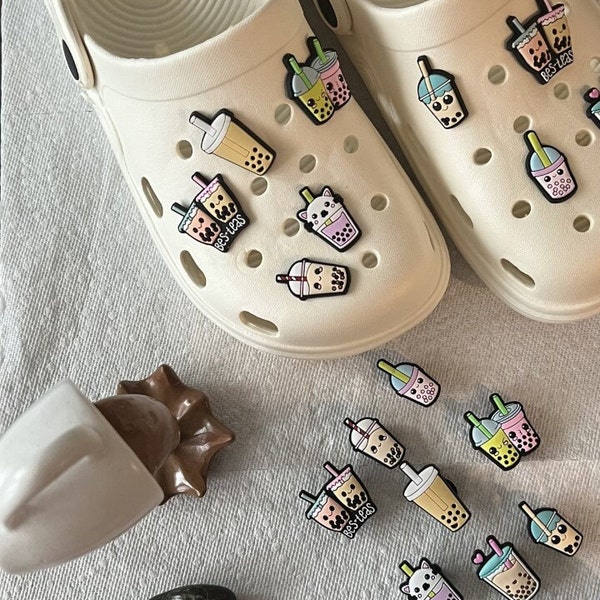 Cute Boba Jibbitz Charms for Crocs | Boba Coffee Crocs Charms | Bubble Tea Jibbitz | 8 different styles