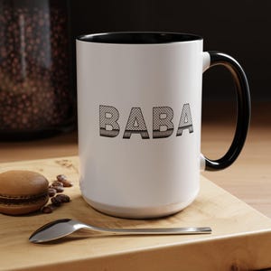 Coffee Mug for Fathers with BABA and Palestinian Kufiyah, Gift for Dad, Arabic Mug, Middle Eastern Dad Gift, Fathers Day Mug, Baba Mug