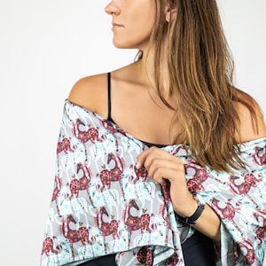 Happy Arab Womens Square Scarf | Horse Themed Accessories | Equestrian Inspired Satin Charmeuse Shawl | Made With Sustainable Fabrics