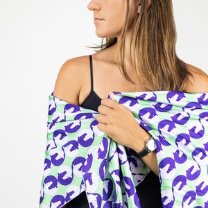 Yin Yang Horse Womens Square Scarf | Horse Themed Accessories | Equestrian Inspired Satin Charmeuse Shawl | Made With Sustainable Fabrics