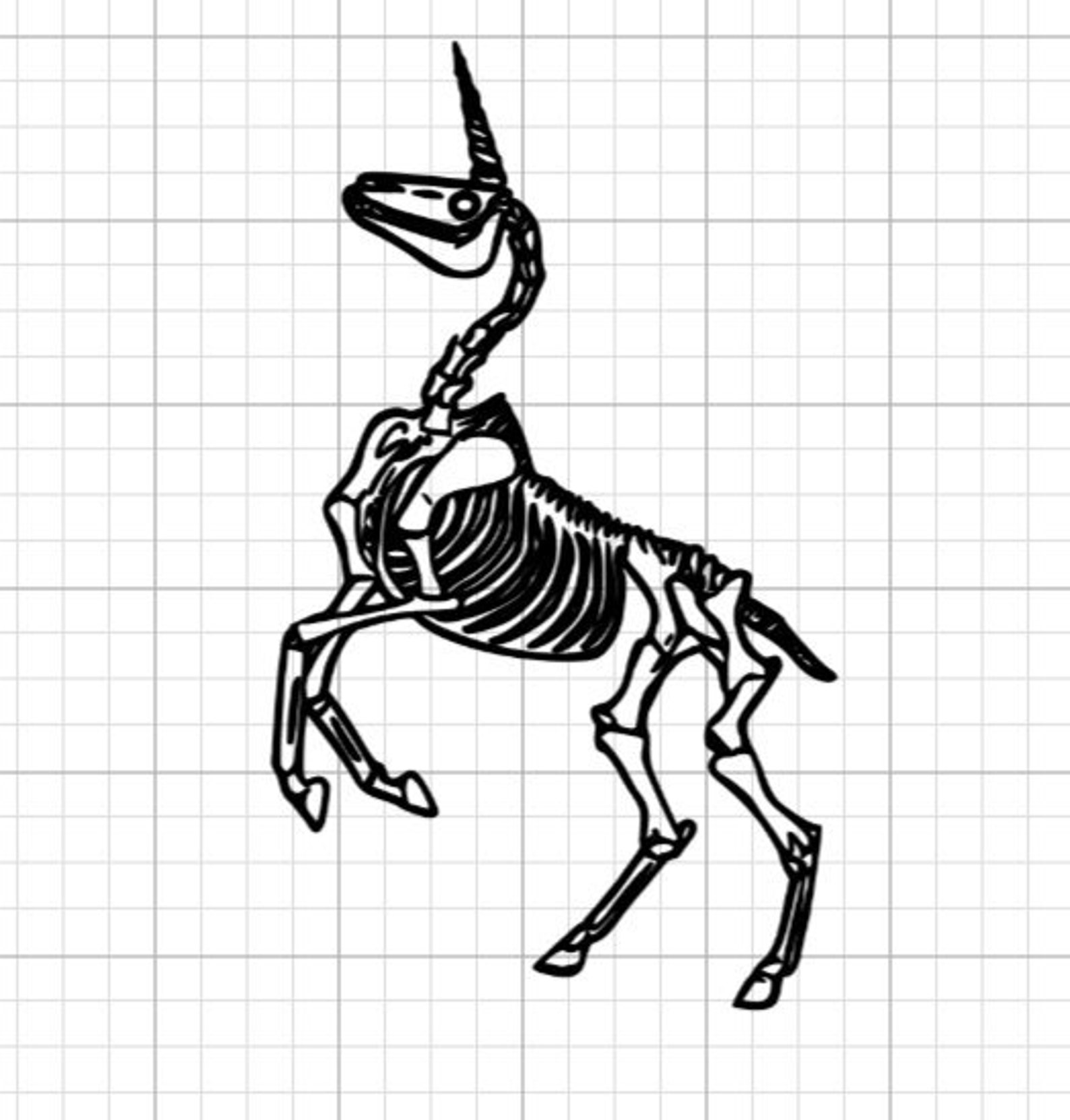 Skeleton Unicorn SVG | Etsy