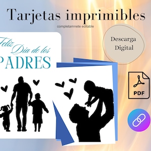 Tarjeta Día del Padre Imprimible y Editable | Tarjeta Plegable para Papá | Plantilla para Completar | Descarga Instantánea