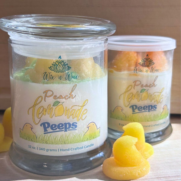 Easter Peeps Marshmallow Candle | Boutique Candle | Handpoured | Peach Lemonade | Birthday Cake | Food Candle | Dessert Candle