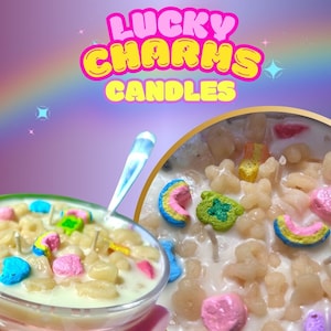 Mini Cereal Bowl Candles | Captain Crunch Berries | Fruit Loops | Cinnamon Toast Crunch | Lucky Charms | Faux Food | Hand Crafted Boutique