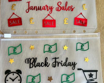 A6 budget binder wallets, cash stuffing envelopes, saving planner inserts.