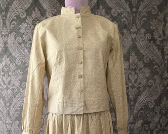 Prairie Top and Skirt Set / Peasant Outfit / Pioneer Cottagecore / Japanese handmade Prairie Costume / 古着